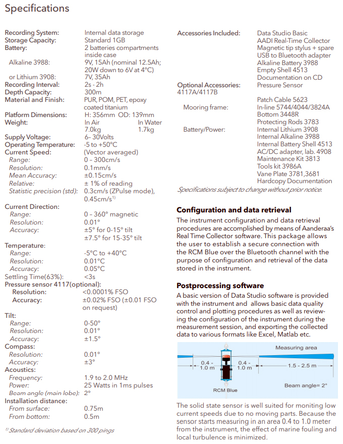 Self-recording Current Meter(RCM Blue) Catalogue